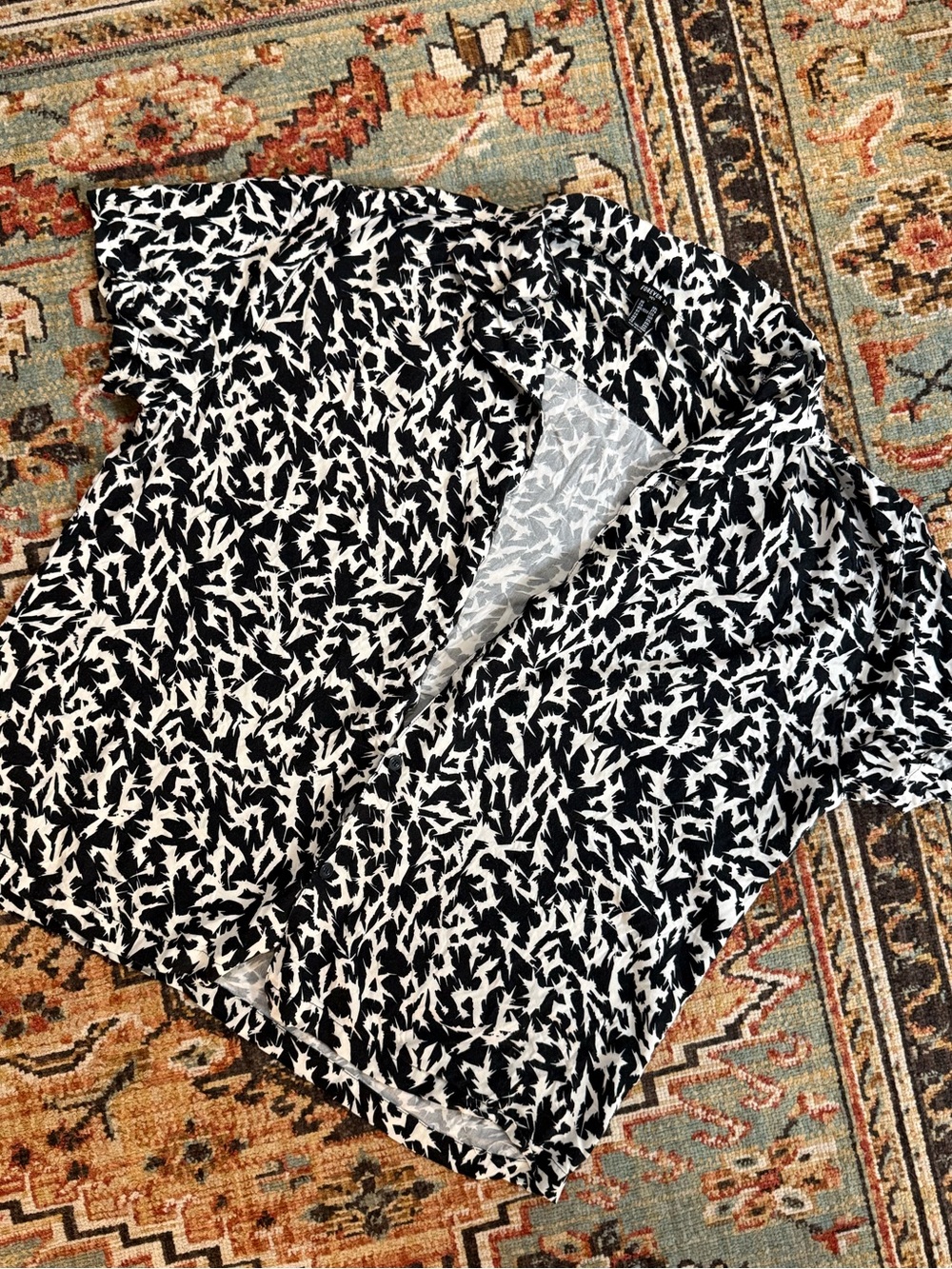 Men’s Forever 21 Abstract Print Short-Sleeve Button Down